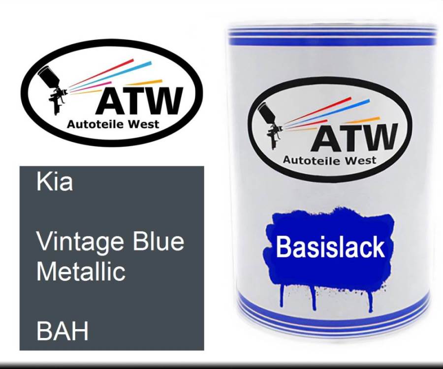 Kia, Vintage Blue Metallic, BAH: 500ml Lackdose, von ATW Autoteile West.
